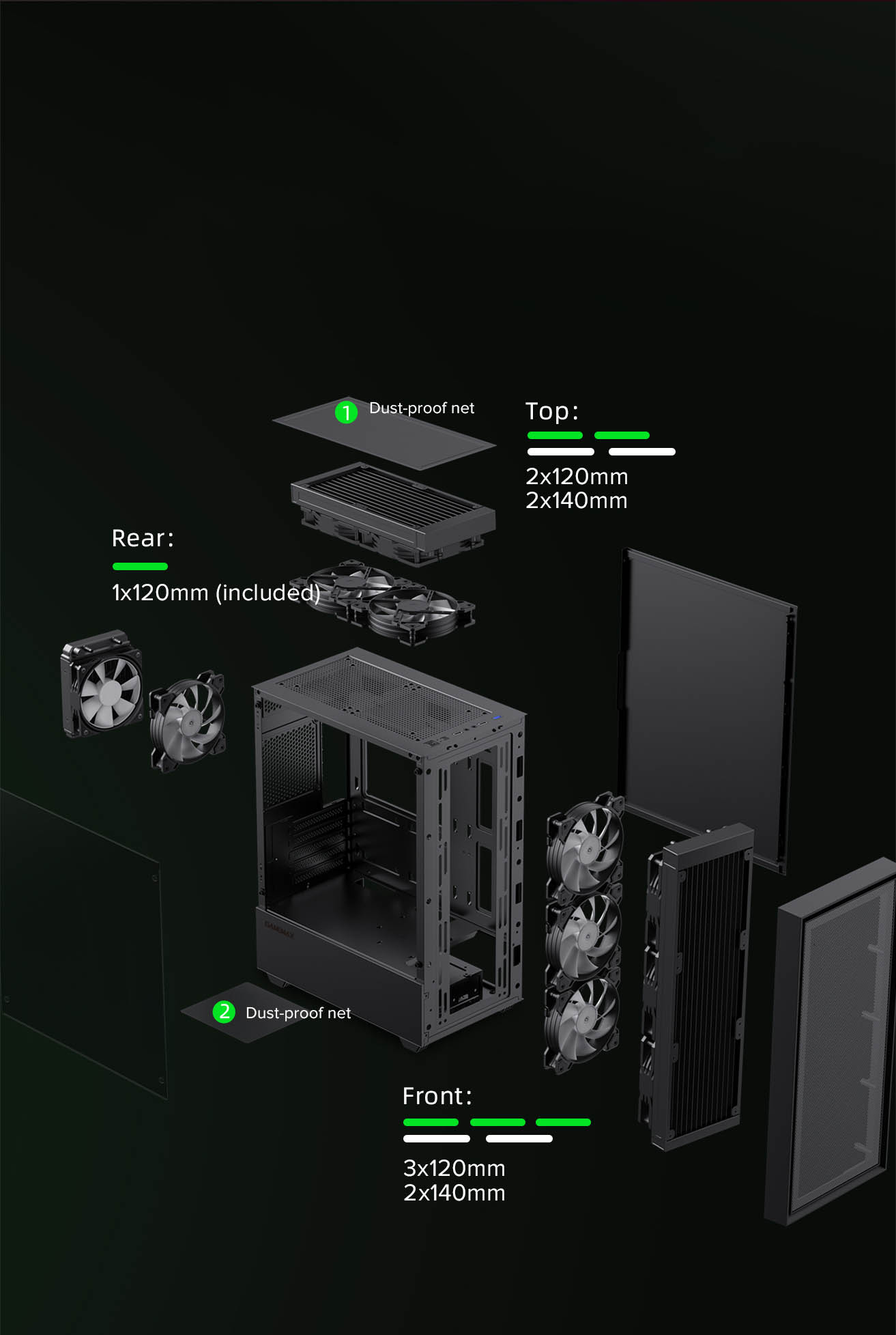 GAMEMAX Storm WH Black Micro-ATX Gaming Case